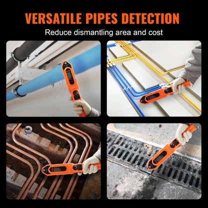 VEVOR Pipe Locators 30m Underground P67 Waterproof Pipe Blockage Detector Sewer Wall Scanner Plumbing Tool for PVC Plastic Metal