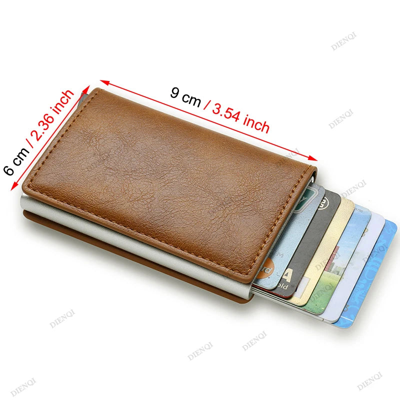 Rfid Credit Card Holder Men Wallets Bank Cardholder Case Small Leather Slim Thin Magic Mini Wallet Smart Minimalist Wallet 2023