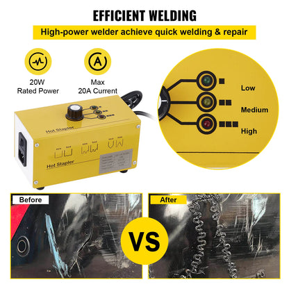 VEVOR Plastic Hot Joint Repair Kit 220 V 50 Hz 20 W Welding Kit 10 lb Plastic Welding Quick Fix for Car Bumper Dashboard Repair