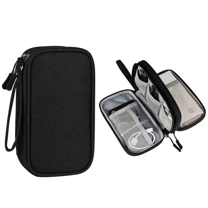 Portable Travel Digital Product Storage Bag Organizer Multi-layer Headset Cable Bag Charging Treasure USB Data Cable Bag