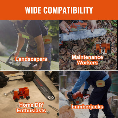 VEVOR Chainsaw Sharpener Hand-Cranked Sharpening Jig for Chain Saws Tool Set with 4 Grinding Heads for Landscaper Lumberjack