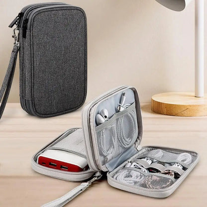 1PC Portable Double Layers Travel Cable Storage Bag, Travel Organizer Bag Cable Storage Organizers Pouch Carry Case