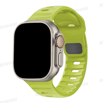 Silicone Band for Apple Watch 49mm 45mm 44mm 41mm 40mm 42mm 38mm Sports Bracelet Correa IWatch Ultra Series 9 8 7 6 5 3 SE Strap