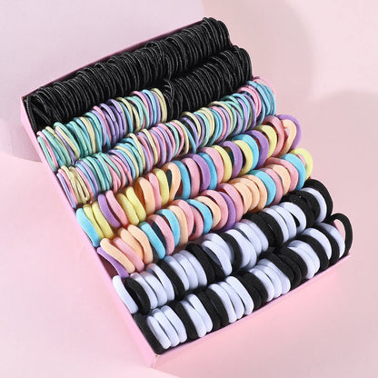 250/300Pcs Girls Colorful Hair Bands Set Nylon Elastic Rubber Band Children Ponytail Holder Scrunchies Kids Hair Accessories