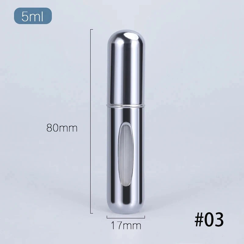 Solid Color 5ml Bottom Flush Rechargeable Perfume Bottle Sprayer Small Portable Cosmetic Refill Perfume