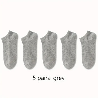 10/40 Pairs Men's Boat Socks Breathable Sweat Absorbing Solid Color Mature Atmospheric High-Quality Men's Business Low Socks