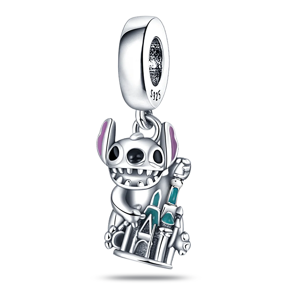 New 925 Sterling Silver Fashion Women's Wolf Head Dumbo Pendant Beads Suitable for Pandora Bracelet Necklace DIY Fine Jewelry