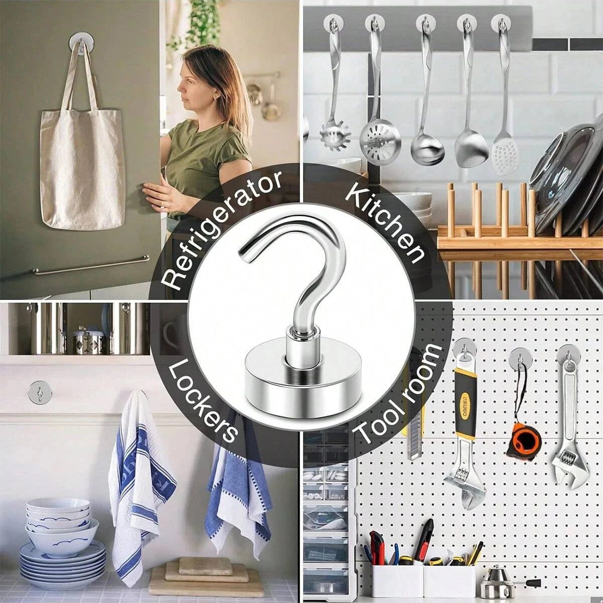 2kg to 12k 1pc small strong neodymium magnet hook, suitable for home kitchens, workplaces, offices, etc