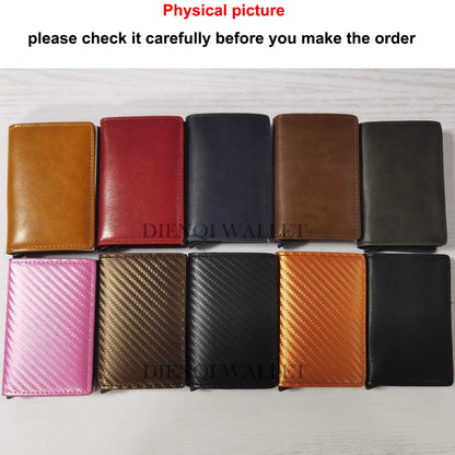 Rfid Credit Card Holder Men Wallets Bank Cardholder Case Small Leather Slim Thin Magic Mini Wallet Smart Minimalist Wallet 2023