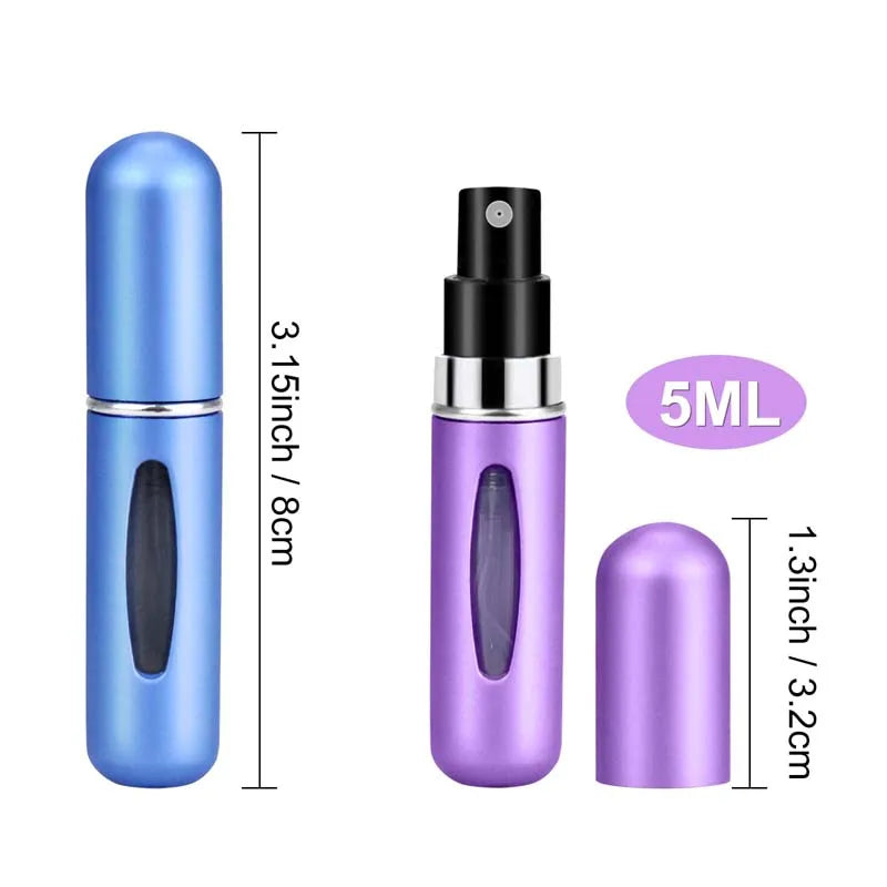 Solid Color 5ml Bottom Flush Rechargeable Perfume Bottle Sprayer Small Portable Cosmetic Refill Perfume