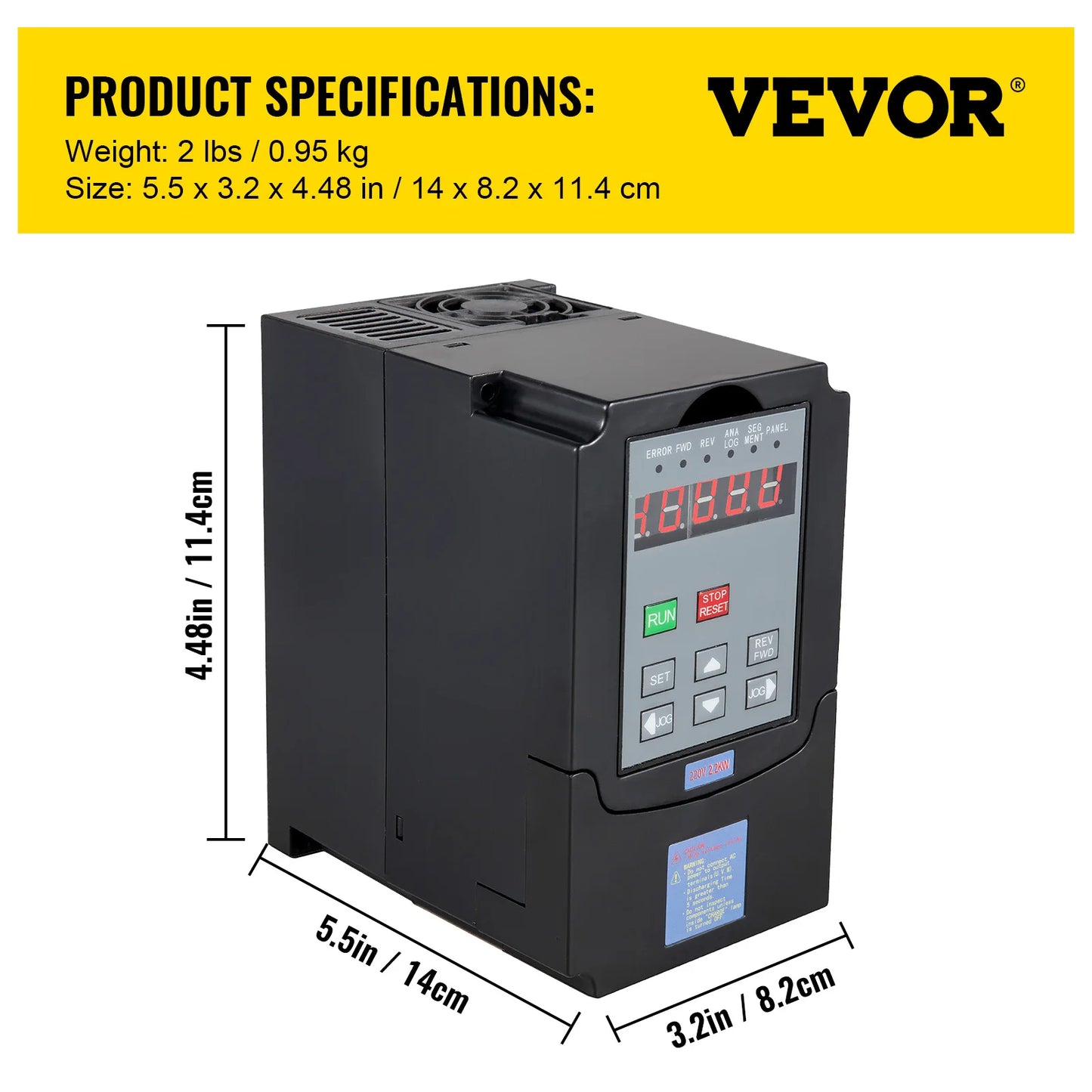 VEVOR Air Cooled Spindle Motor 0.8KW 1.5KW 2.2KW 4KW Variable Frequency Drive VFD Inverter 220V for CNC Engraving Milling Grind
