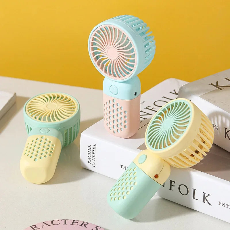 2024 New Handheld Charging Fan Cartoon Cute Small Student Charging Small Fan Portable Mini USB Fan Mini Pocket 2024 New Handheld