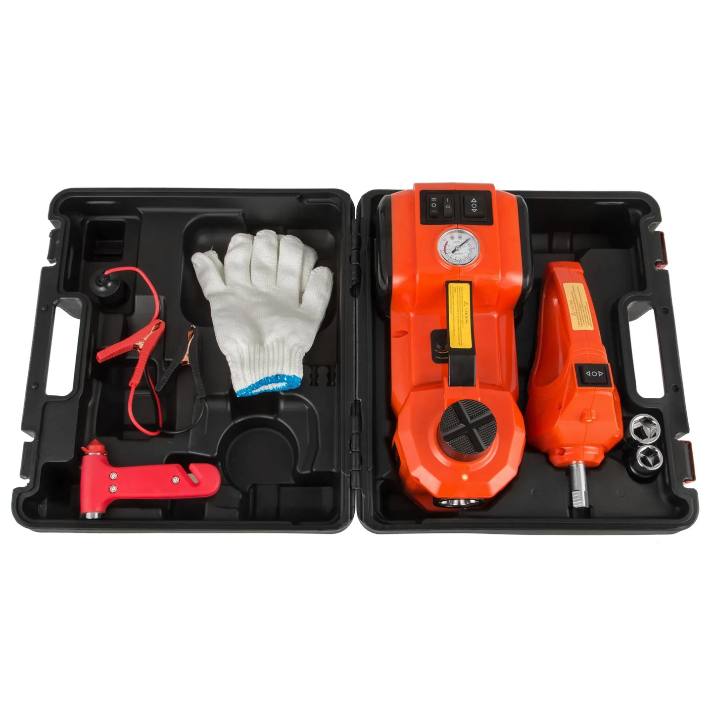 VEVOR 5 Ton 12V Car Jack Electric Hydraulic Jack Kit 45CM + Wrench Tire Inflator LED Light Portable Tire Lifting Car Repair Tool