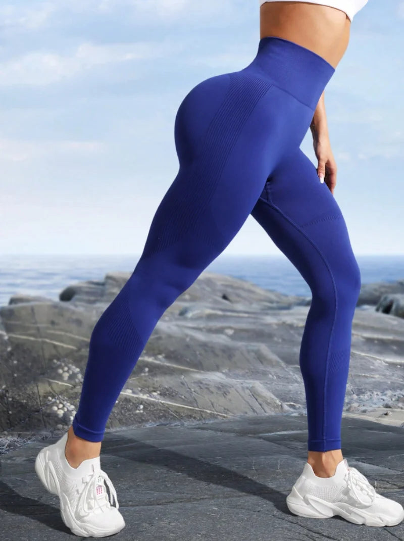 Seamless Pants With Sexy Lines Lifting Buttocks Sports Tight Pants Women's High Waisted Elastic Fitness Pants Running Yoga Pant