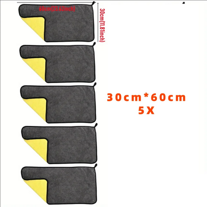 5PCS Automotive Ultra-Fine Fiber Towel Thickened Cleaning Cloth Automotive Washing And Drying Towel Soft And High Absorption