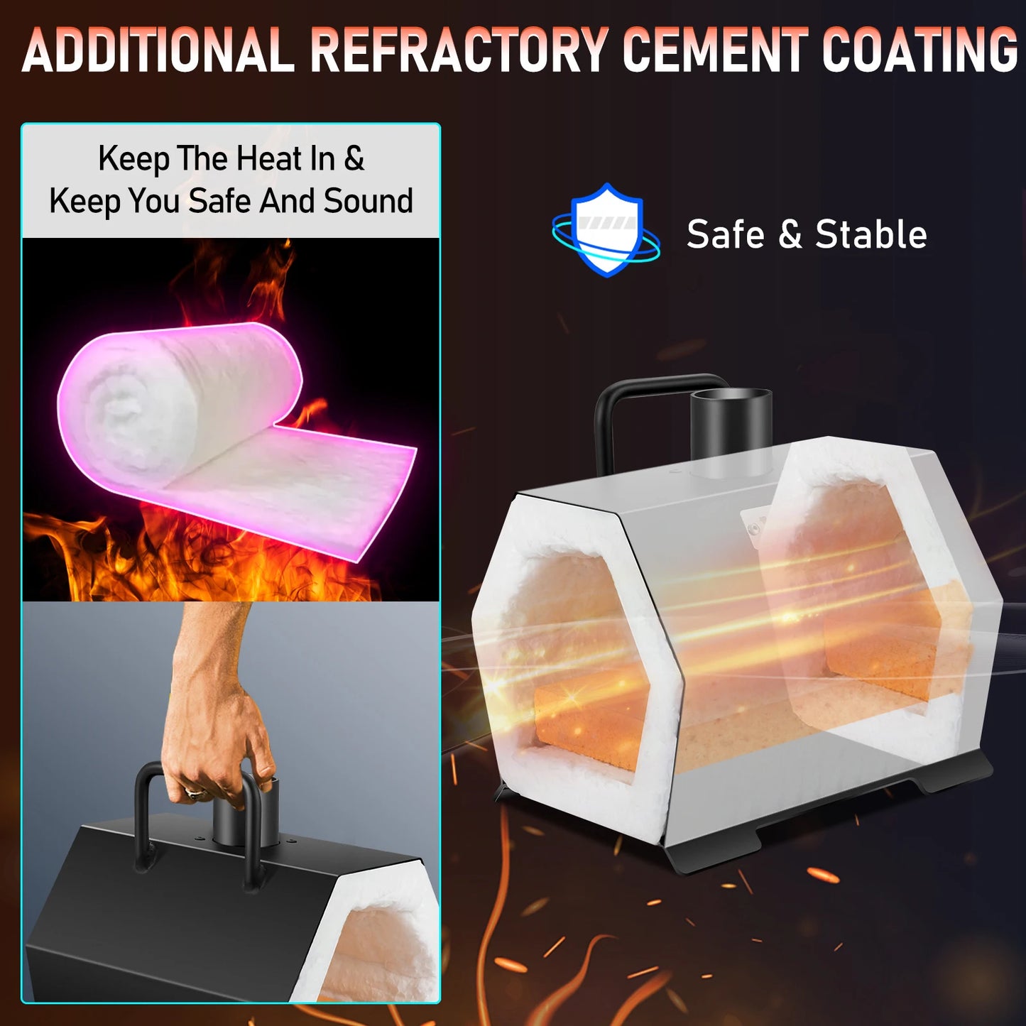 VEVOR EU Propane Forge Portable Single Burner Tool and Knife Making Large Capacity Blacksmith Farrier Forges Gas Forging Tools