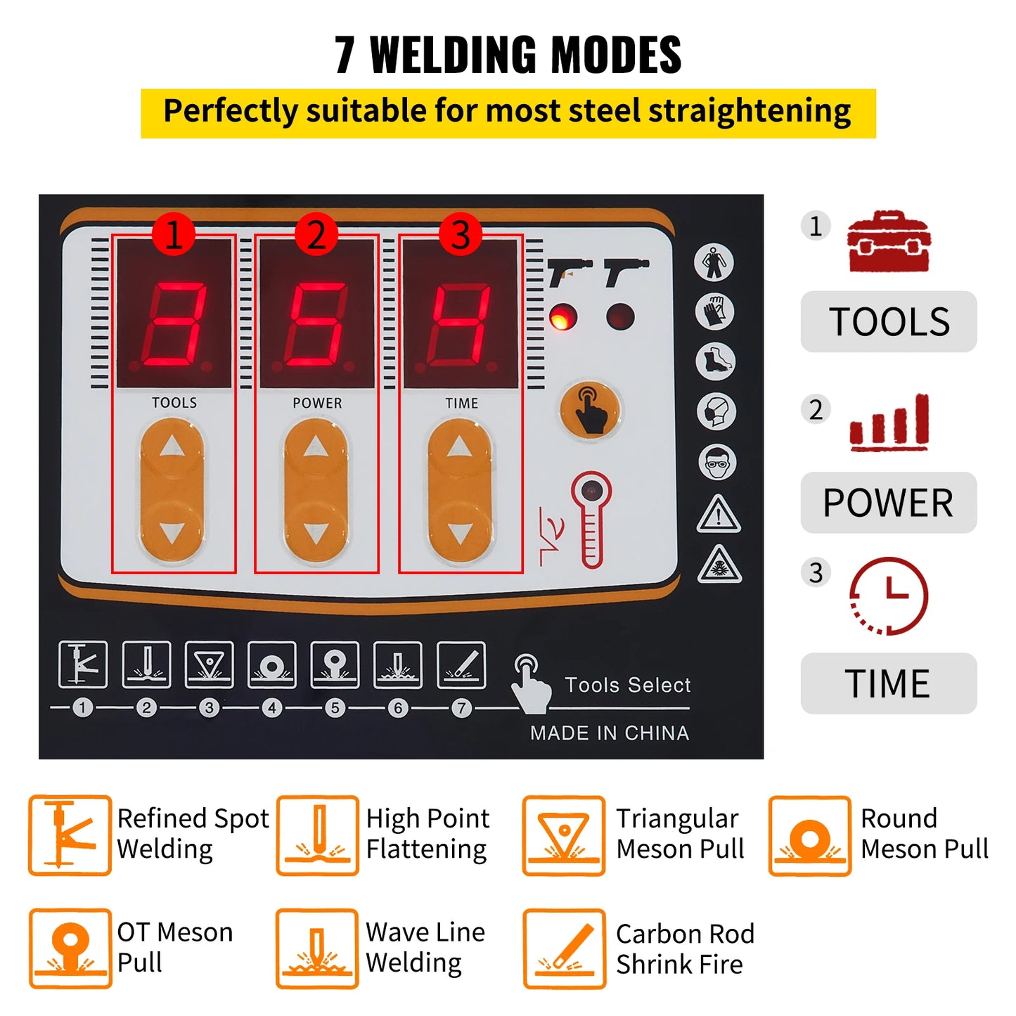 VEVOR Stud Welder Dent Repair Kit 3 KW 220 V Spot Welder Dent Puller for Car Body Dent Repair with Time Regulation Function