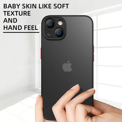 Shockproof Armor Hard PC Matte Case For iPhone 15 14 13 12 11 Pro XR X XS Max 7 8 Plus SE 13 Mini Silicone Clear Back Cover