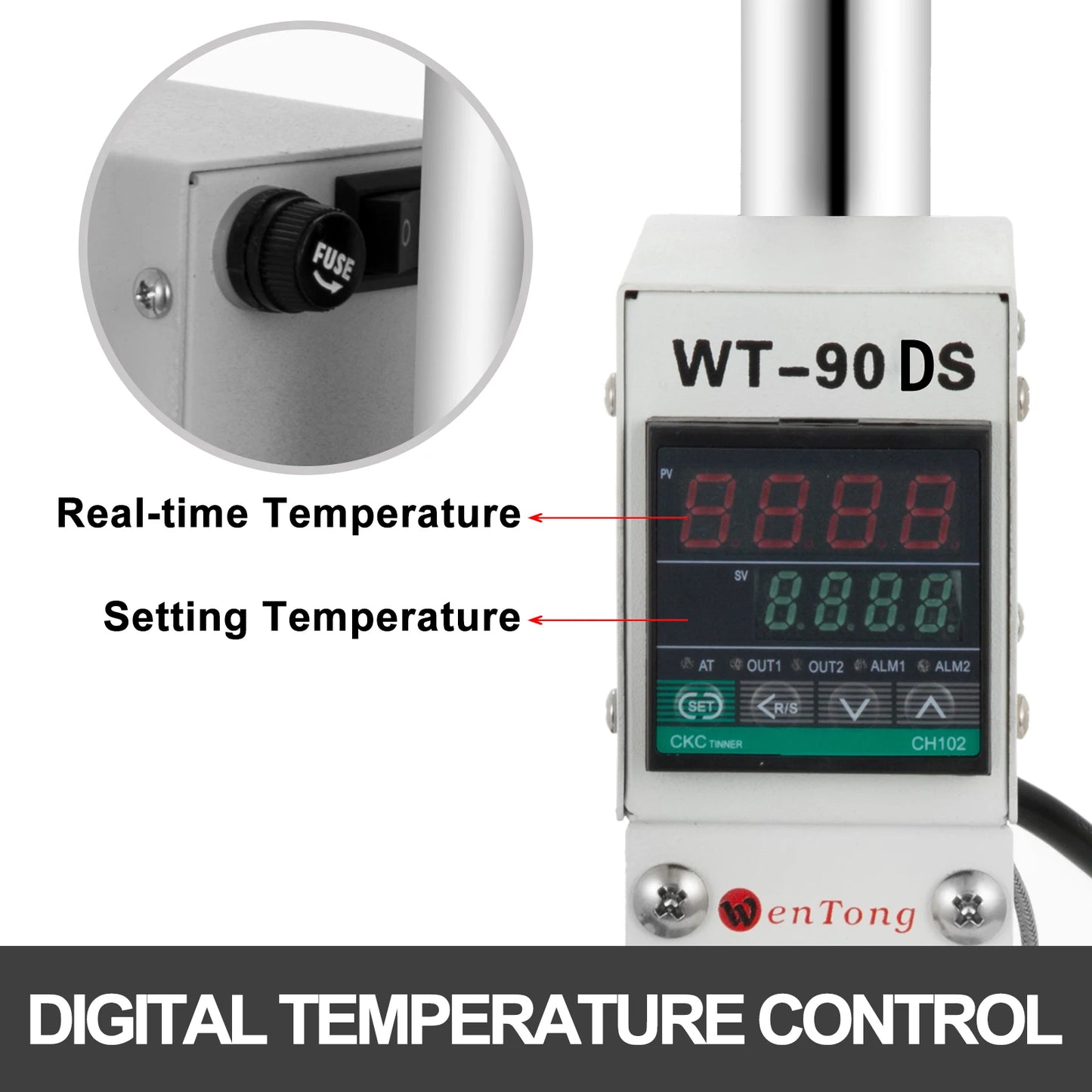 VEVOR WT-90DS Hot Foil Stamping Machine Manual Digital Heat Press Machinine PVC Leather Wood Custom Logo Embossing Bronzing