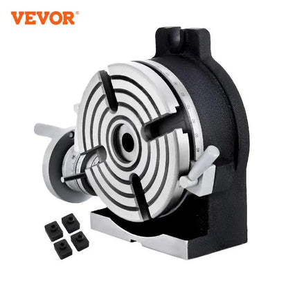 VEVOR Vertical & Horizontal Rotary Table 150mm/5.9In Adjustable Dividing Plate Index System Dividing Head for Milling Machine