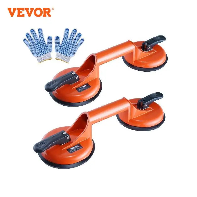 VEVOR 4.7" 2 Pack 330 lbs Glass Vacuum Suction Cup Vacuum with Aluminum Handle for Glass Granite Tile Metal Wood Panel Lifting