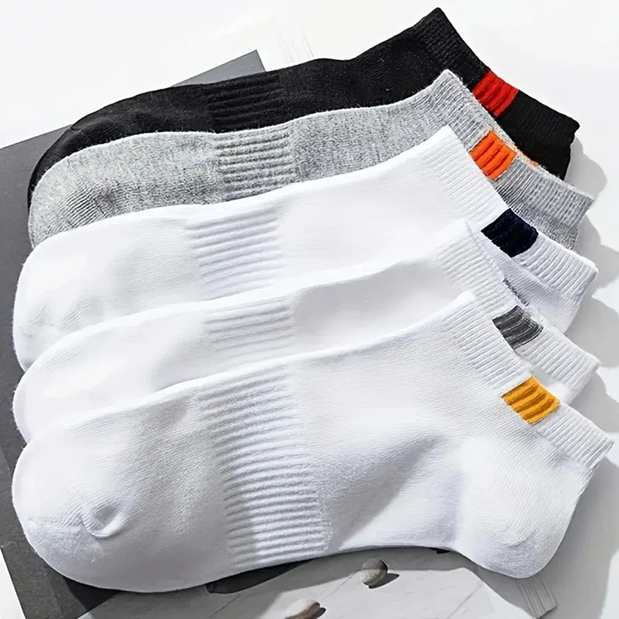 10/40 Pairs Men's Boat Socks Breathable Sweat Absorbing Solid Color Mature Atmospheric High-Quality Men's Business Low Socks