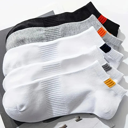 10/40 Pairs Men's Boat Socks Breathable Sweat Absorbing Solid Color Mature Atmospheric High-Quality Men's Business Low Socks