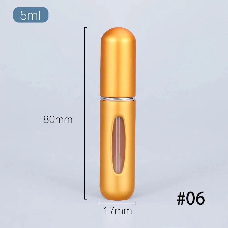 Solid Color 5ml Bottom Flush Rechargeable Perfume Bottle Sprayer Small Portable Cosmetic Refill Perfume