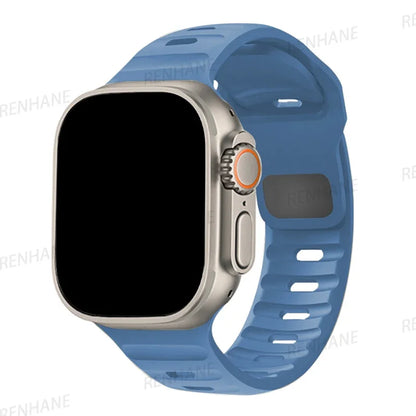 Silicone Band for Apple Watch 49mm 45mm 44mm 41mm 40mm 42mm 38mm Sports Bracelet Correa IWatch Ultra Series 9 8 7 6 5 3 SE Strap