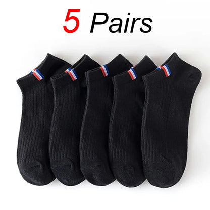 10/40 Pairs Men's Boat Socks Breathable Sweat Absorbing Solid Color Mature Atmospheric High-Quality Men's Business Low Socks