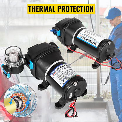 VEVOR 12V Diaphragm Water Pump 10L/Min 17PSI 17L/Min 40PSI High Pressure Automatic Self Priming Misting Booster Pump Car Marine