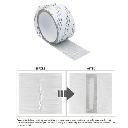 5mm/2m Self-adhesive Window Screen Repair Subsidy Anti-bug Fly Mesh Perforation Tape Is Durable