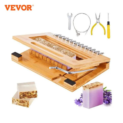 VEVOR Soap Cutter Cut 1-12 Bars Precisely and Accurately Cut 1 Inch Bars Bamboo Soap Slicer With Steel Wire Multi Handmade Soap