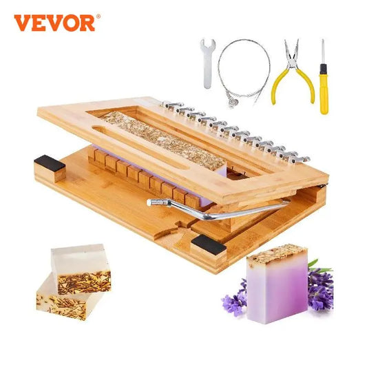 VEVOR Soap Cutter Cut 1-12 Bars Precisely and Accurately Cut 1 Inch Bars Bamboo Soap Slicer With Steel Wire Multi Handmade Soap