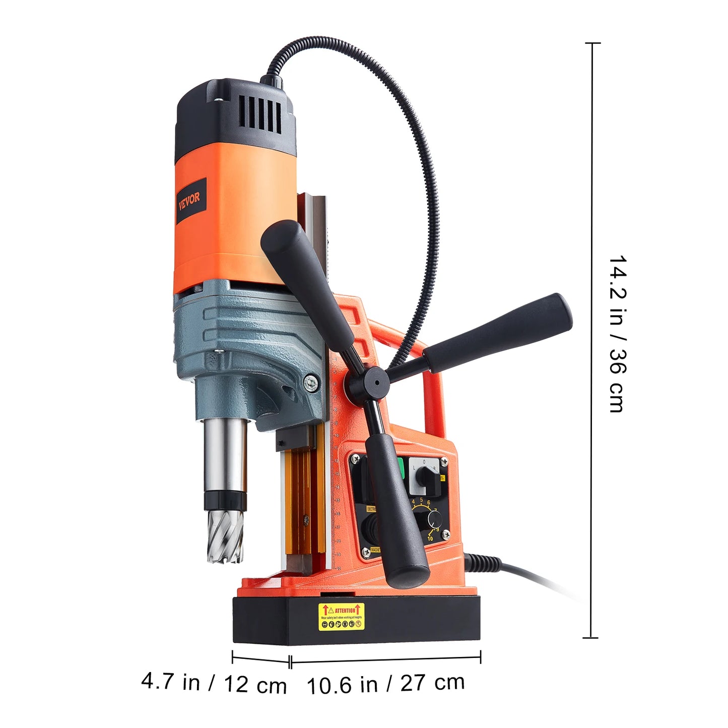 VEVOR 1300W 1400W 2" Electric Drilling Machine Magnetic Drill Press Boring Diameter Power Drill 1-second Release Drill