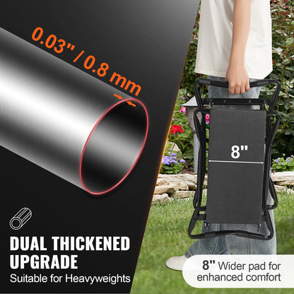 VEVOR Garden Kneeler and Seat Foldable Garden Stool Kneeling Bench for Gardening with Tool Bag Gifts for Grandparents Seniors