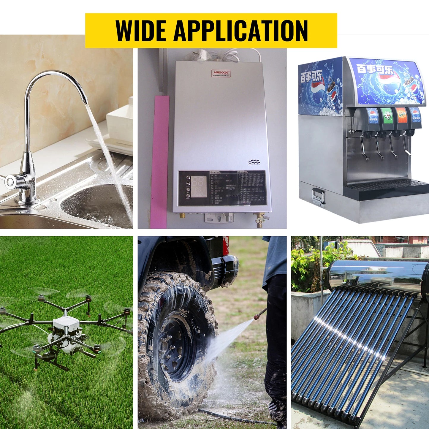 VEVOR 12V Diaphragm Water Pump 10L/Min 17PSI 17L/Min 40PSI High Pressure Automatic Self Priming Misting Booster Pump Car Marine