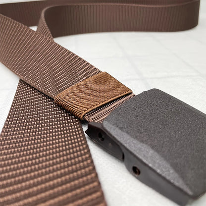 Sleek Casual Belt: Durable Imitation Nylon, Anti-Static, With Easy-Adjust Buckle - Perfect For Everyday Fashion