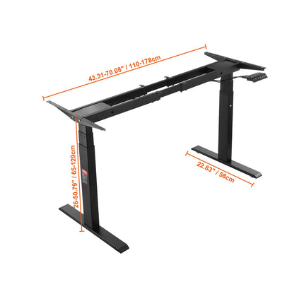 VEVOR Standing Desk Frame Electric Stand Up Computer Desk Legs Ergonomic DIY Workstation Base for Home and Office Black white