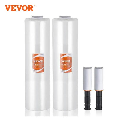 VEVOR 1/2/3/4 Packs Stretch Film 15 in Clear Shrink Film Roll Stretch Wrap with Handles for Pallet Wrapping Shipping Moving