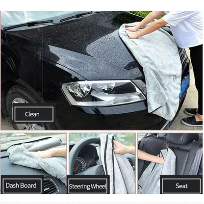 SEAMETAL Microfiber Car Wash Towel 100X40cm Lint-Free Car Cleaning Towels Ultra-Soft Drying Cloth Car Detailing Washing Tools