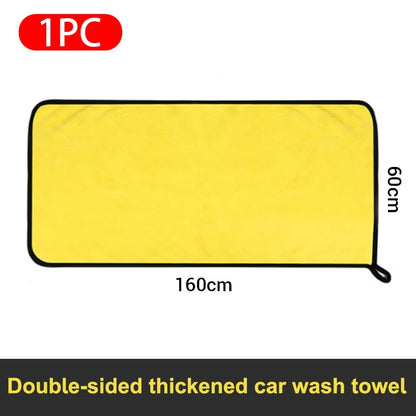 SEAMETAL Microfiber Car Cleaning Towel 600GSM Wash Towels Car Double-Sided Soft Cloth Auto Detailing Care Washing Drying Rags