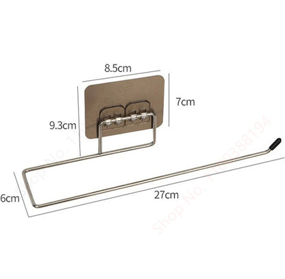 Wall Mount Toilet Towel Paper Holder Adhesive Black Silver Kitchen Roll Paper Stand Hanging Napkin Rack Bathroom Accessories WC